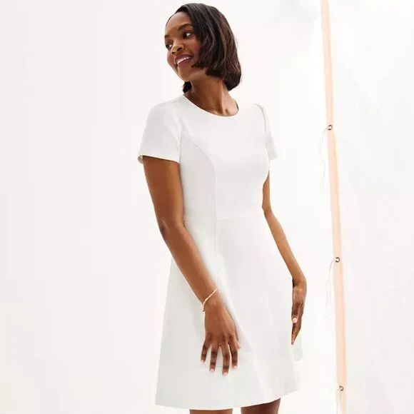 ⬇️PRICE DROP New Draper James Cream Denim Short Sleeve Circle Mini Dress, size 6 - Picture 1 of 13